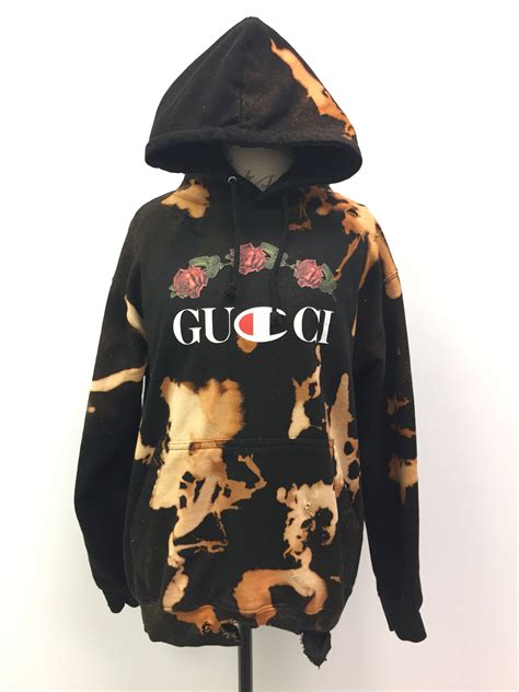 hoodie gucci fleur|Gucci distressed hoodie.